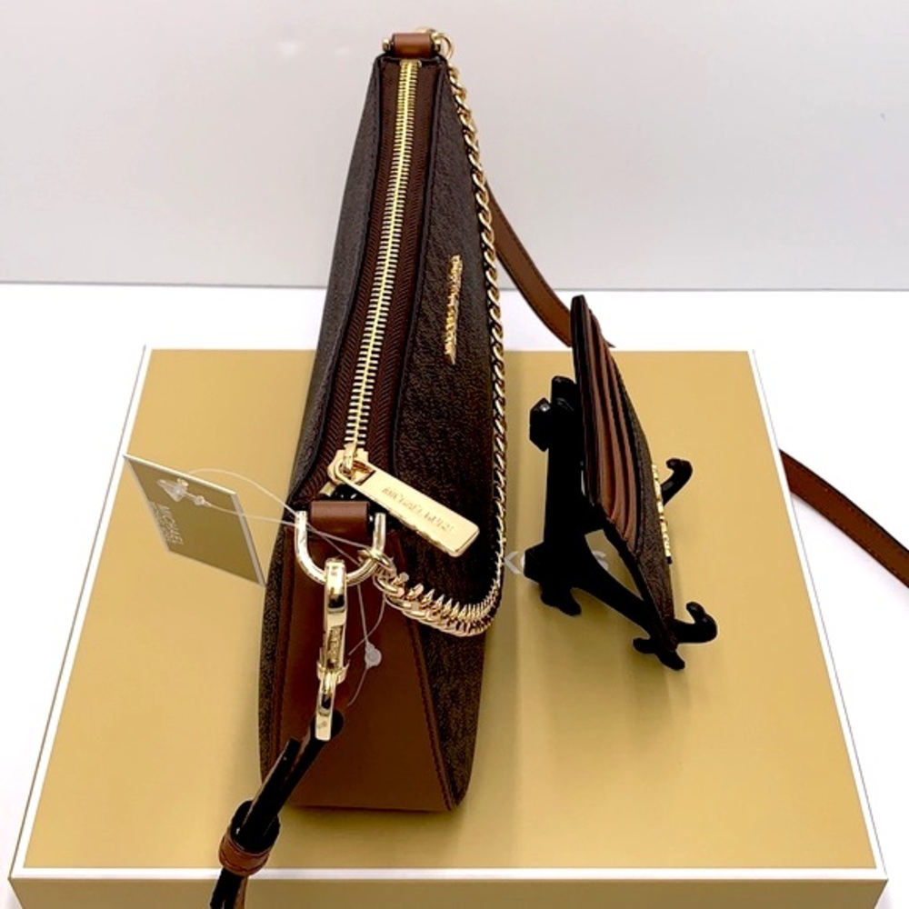 MICHAEL KORS GIFTABLE SHOULDER BAG & CARD HOLDER BOXED SET BROWN SIGNATURE COLOR - Picture 5 of 16